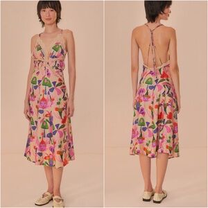 Farm Rio Sand Fairies Slip Midi Dress in Medium PRICE FIRM